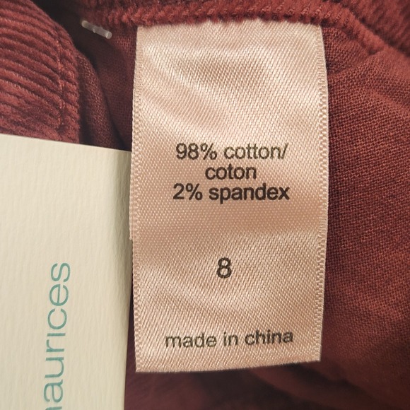 Maurices Corduroy Button Front Skirt Womens 8 Maroon A-Line Pockets Short Length - Picture 4 of 7